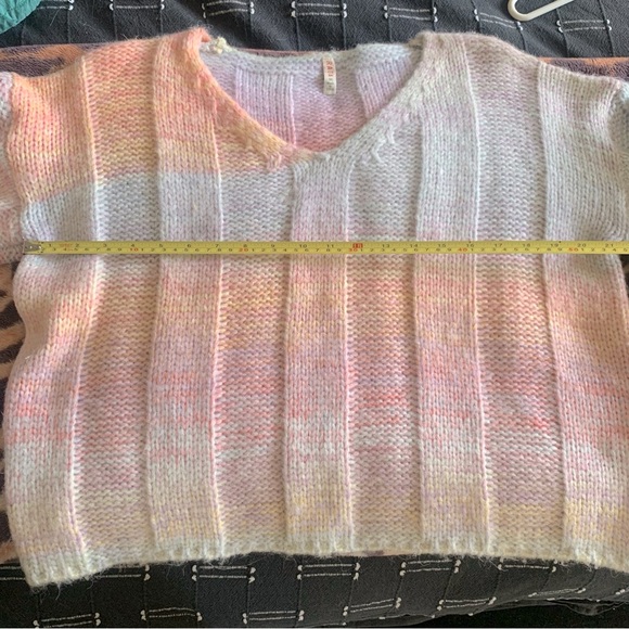 NWOT Anthropologie rainbow knit sweater - Picture 9 of 9